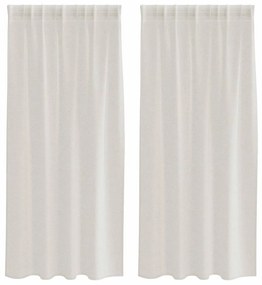 Cortinas com cortinas 2 pcs Creme 140 x 175 cm Poliéster