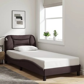 vidaXL Estrutura de cama sem colchão 80x200 cm tecido castanho-escuro