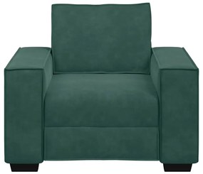 Poltrona 60 cm veludo verde-escuro