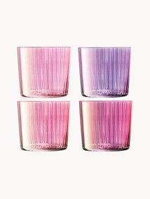 Copos artesanais com relevo canelado Gems, 4 uni.