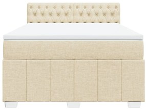 Cama com molas/colchão 140x200 cm tecido cor creme