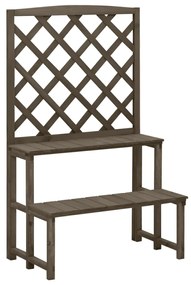 vidaXL Suporte de plantas c/ treliça 70x42x115cm abeto maciço cinzento