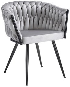 Cadeira Widny Black Veludo - Cinza claro
