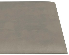 Painel de parede 12 pcs 60x15 cm veludo 1,08 m² cinza-claro