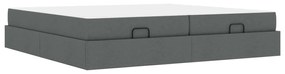 vidaXL Estrutura de cama com colchão 2 pcs Cinza Escuro tecido
