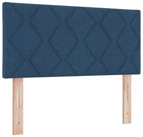 Cama Box Spring com Colchão e LED Azul 120x200 cm Tecido