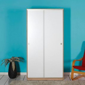 Roupeiro "Coral" – Salmão &amp; Branco – 94 x 182 x 52 cm – Design Moderno