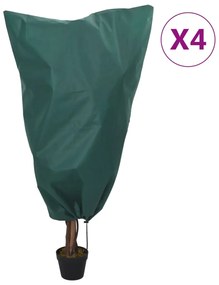 vidaXL Coberturas para plantas com cordão 4 pcs 70 g/m² 0,8x1,2 m