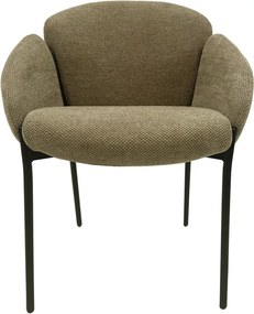 Conjunto de 2 Cadeiras GIORGIO – Metal Preto e Tecido de Chenilla Cast