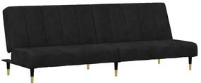 2 pcs conjunto de sofás veludo preto