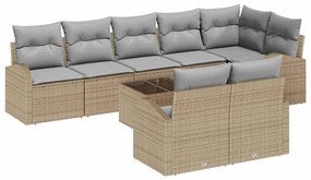 Conjunto de Sofá de Jardim 9 Peças com Almofadas Rattan Sintético Pret