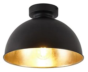 Luminária de teto industrial preto &amp; dourado 28 cm - Magnax Industrial
