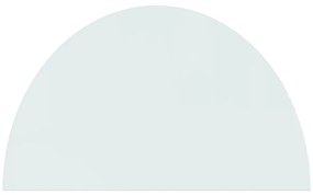 Placa de vidro semicircular para lareira 1000x600 mm