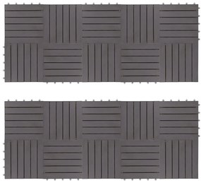 Ladrilhos de terraço 20 pcs 30x30 cm acácia maciça cinzento