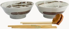 Conjunto de loiça para ramen em porcelana Masamura, 2 pessoas, conjunto de 6