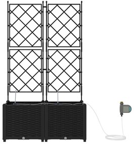 Jardineiras de Jardim 1 pc Preto 80 x 40 x 142 cm Plástico