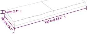 Prateleira de parede 120x40x(2-6) cm carvalho tratado castanho