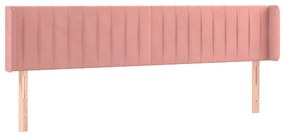 Cabeceira de cama c/ luzes LED veludo 183x16x78/88 cm rosa