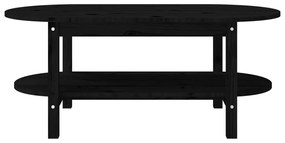 Mesa de centro 110x55x45 cm madeira de pinho maciça preto