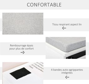 Banco de arrumação com almofada cinzenta 69 x 32 x 40 cm Móvel para sapatos - Banco para sapatos com gaveta grande de dois compartimentos branco
