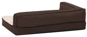 Cama para cães ergonómica 60x42cm aspeto linho pelúcia castanho