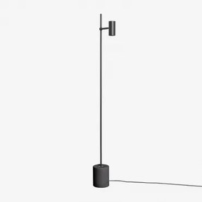 Lâmpada De Pé Led Orientável Em Alumínio E Betão Nevis Preto - Sklum
