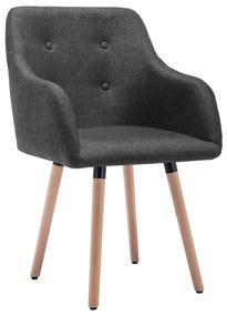 Cadeiras de jantar 2 pcs tecido cinzento-escuro