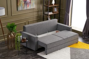 Sofá-Cama de 3 Lugares Ece – Cinzento – 215 cm x 88 cm x 90 cm