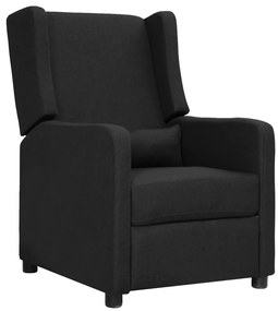 vidaXL Poltrona reclinável tecido preto