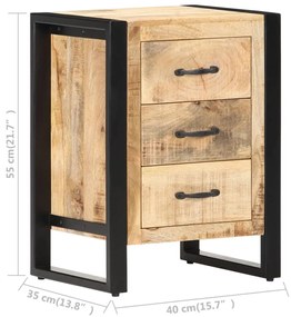 Mesa de cabeceira 40x35x55 cm madeira de mangueira maciça