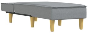 Chaise longue tecido cinzento-claro