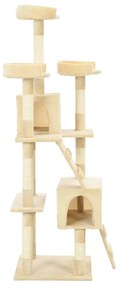 Árvore para gatos c/ postes arranhadores sisal 170 cm bege
