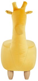 Tamborete em veludo amarelo GIRAFFE Beliani