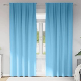 vidaXL Cortinas Blackout com Argolas 2 pcs Azul Claro 245 x 140 cm