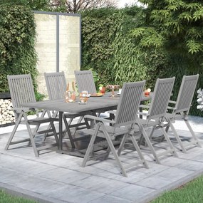 vidaXL 7 pcs conjunto de jantar para jardim madeira de acácia maciça