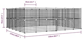 Gaiola p/ animais de 44 painéis c/ porta 35x35 cm aço preto