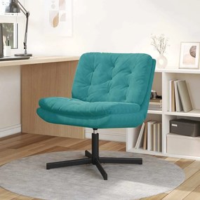 Cadeira Relaxante Giratória Turquesa 63 x 75 x 76 cm Veludo