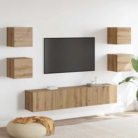 vidaXL Conjunto de móvel de TV 6 pcs Castanho 160 x 30 x 30 cm