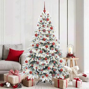 vidaXL Árvore de Natal Artificial com 300 LEDs Branco 180 cm PE e PVC