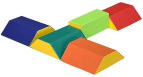 HOMCOM Conjunto de 5 Blocos para Crianças de 18-36 Meses Brinquedo de Construção para Aprendizagem Infantil 48x48x48cm Multicor