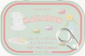 Vela perfumada em lata estampada Macaron (âmbar, pistácio)