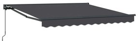 vidaXL Toldo Retrátil Manual Antracite 350 x 250 cm Poliéster e Metal