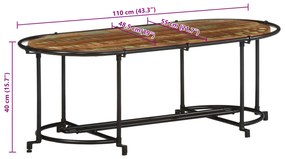 Mesa de centro 110x55x40 cm madeira recuperada maciça
