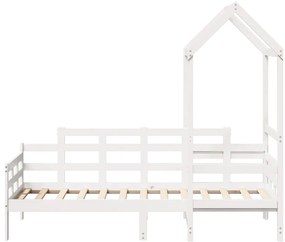 Sofá-cama com telhado 80x200 cm madeira de pinho maciça branco