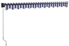 Toldo retrátil 3,5x2,5 m tecido e alumínio azul e branco