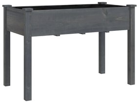 Floreira c/ forro e rodas 118x59x80 cm abeto maciço cinzento