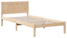Estrutura de Cama Solteiro em Madeira de Pinho Natural