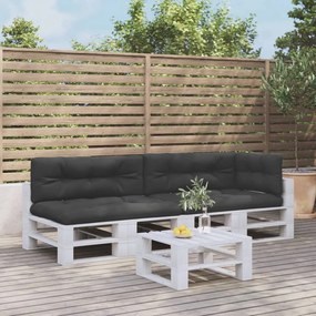 vidaXL Almofadões para paletes 5 pcs tecido preto