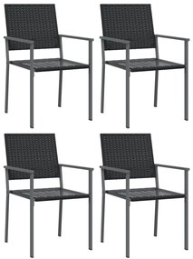 5 pcs conjunto de jantar p/ jardim vime PE e aço