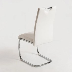 Conjunto de 2 Cadeiras Halley Cantilever em Couro Artificial Branco -